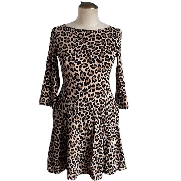 Kate Spade 3/4" Sleeve Leopard Print Ponte Dress! - Picture 8 of 16